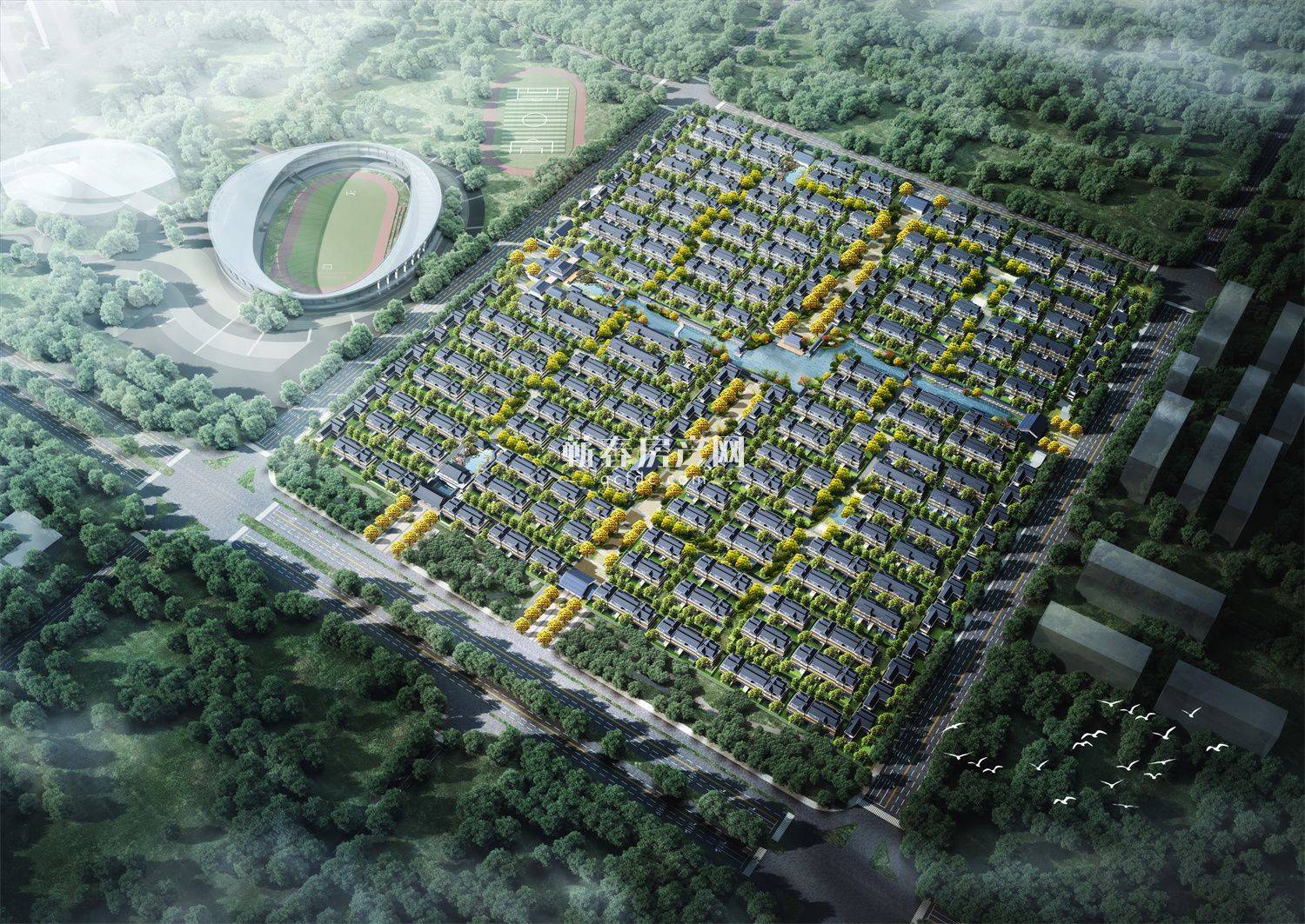 文澜·江南里（宋风合院）鸟瞰图