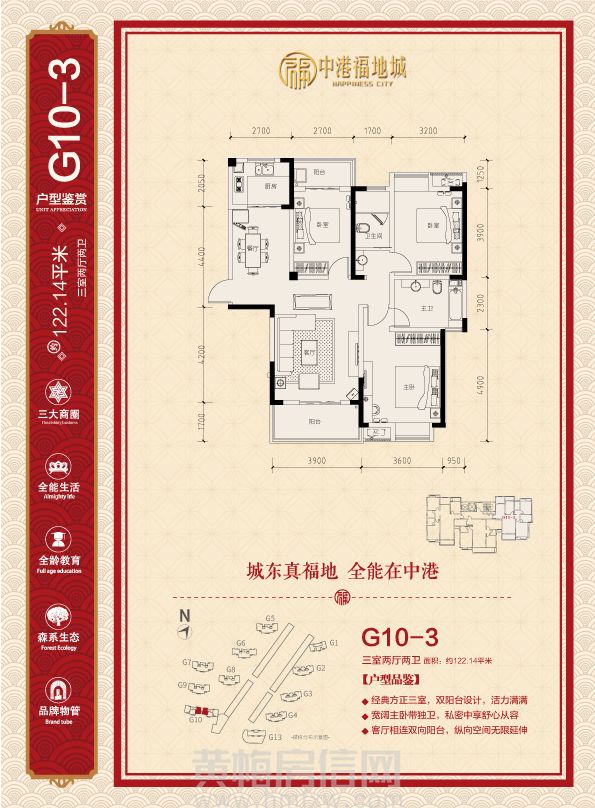 中港福地城G10-3户型户型图
