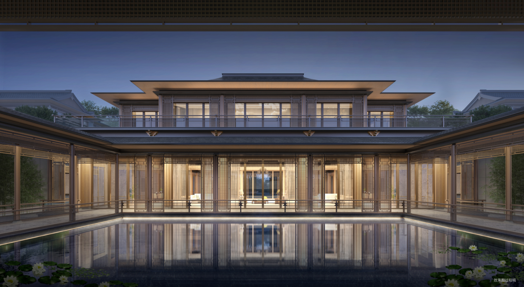 文澜·江南里（宋风合院）夜景效果图